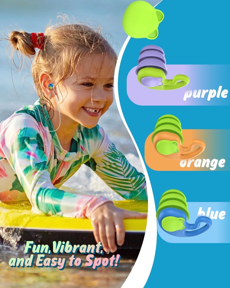Hearprotek Swimming Ear Plugs for Kids, 2 Pairs Reusable Silicone Waterproof earplugs for Small Ear canals Toddlers∣Child Ear Protection for Swim Ear,Shower,Bath,Pool and Water Sports (3-12yrs) - Image 5